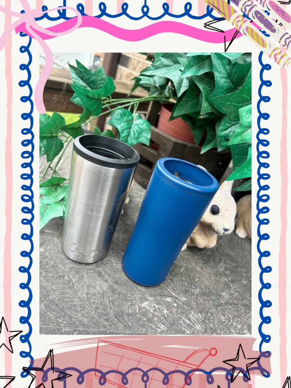 Blue Stainless Travel Tumbler Set - Blue & Silver
